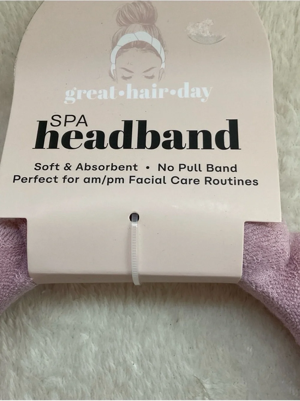 Spa Headband Soft Terry Bubble Headband - Pink